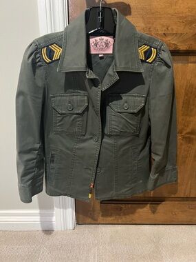 Juicy Couture Olive Green Military-Inspired Utility Jacket